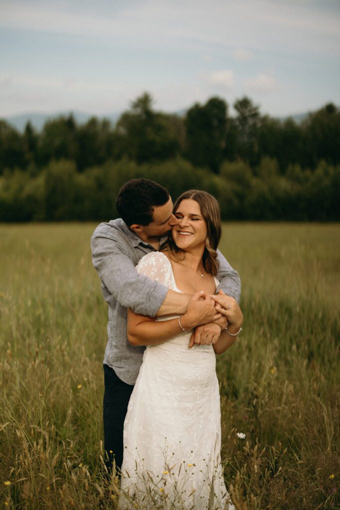 man and woman kissing